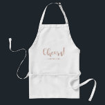 Cheers | Faux Rose Gold Typography with your Name Standard Apron<br><div class="desc">This stylish apron would be the perfect thing to wear as you prepare food and drinks for your fabulous New Year's Eve party! The apron says "cheers!" in modern faux rose gold typography,  and has a spot for your name below.</div>