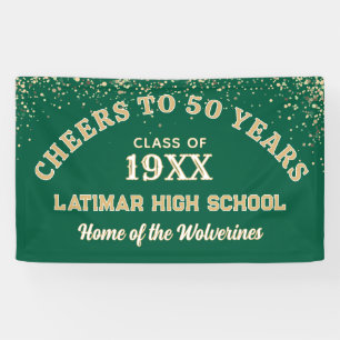 Cheers!! Festive 50th Class Reunion Party banner