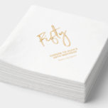 Cheers Fifty | Modern Adult 50th Birthday Party Foil Napkins<br><div class="desc">This custom foil napkin will add stylish detail to your 50th birthday celebration. This design features simple chic lettering "Fifty" with custom text. Matching invitations and birthdayt party supplies are available in my shop BaraBomDesign.</div>