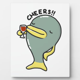 Cheers Fish Tabletop Plaque with Easel