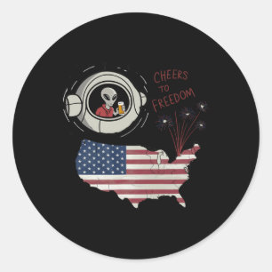 Cheers For Freedom Independence Day Flag 4th Of Ju Classic Round Sticker