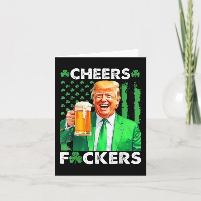 Cheers Forers St Patricks Day Funny Beer Drinking  Card (Front)