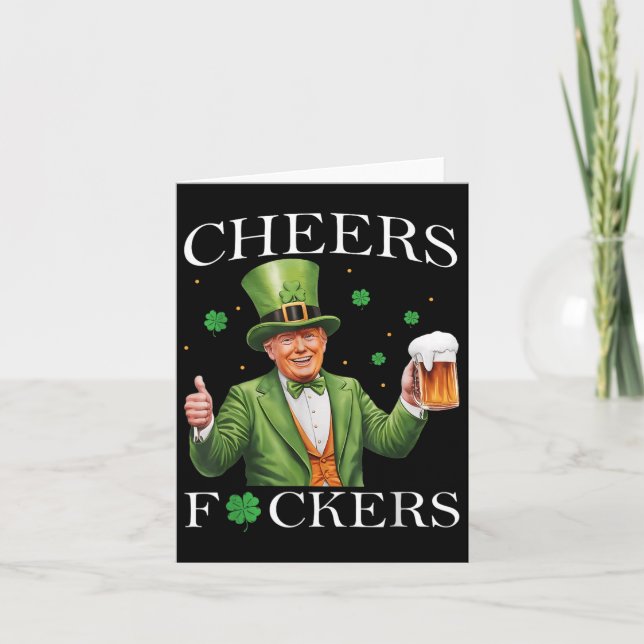 Cheers Forers St Patricks Day Funny Beer Drinking Card (Front)