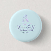 Cheers forty happy birthday cake blue purple name