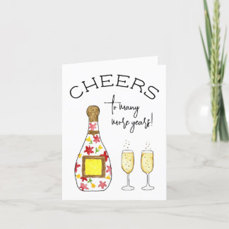 Cheers fun Champagne birthday celebrate toast Thank You Card
