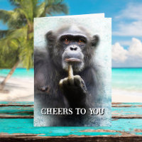 Cheers Funny Middle Finger Chimpanzee
