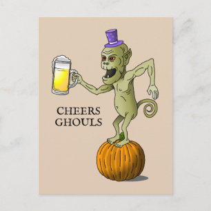 Cheers Ghouls Halloween Party Postcard