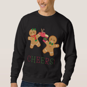 Cheers Gingerbread Man and Woman Hot Chocolate Cof Sweatshirt