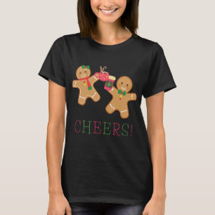 Cheers Gingerbread Man and Woman Hot Chocolate Cof T-Shirt