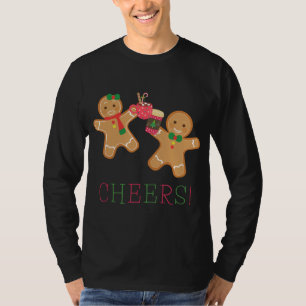 Cheers Gingerbread Man and Woman Hot Chocolate Cof T-Shirt