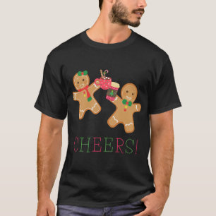 Cheers Gingerbread Man and Woman Hot Chocolate Cof T-Shirt
