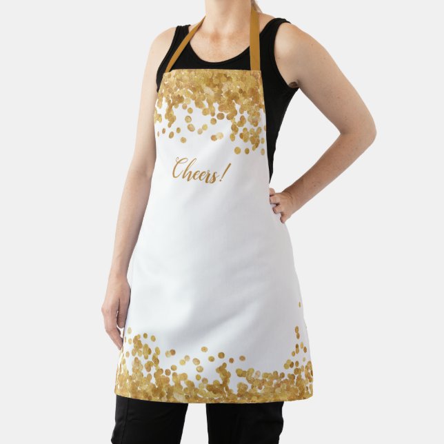 Cheers - Gold bubbly champagne theme Apron (Insitu)