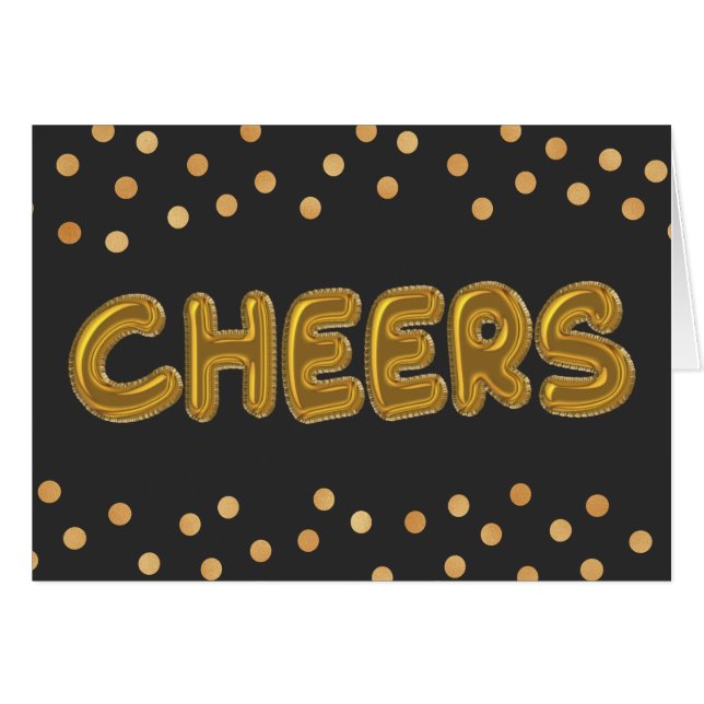 Cheers Gold Foil Balloons (Front Horizontal)