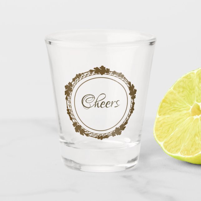 Cheers gold Shot glass (Front)