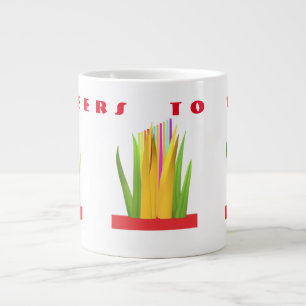Cheers greeting design with modern art graphics large coffee mug