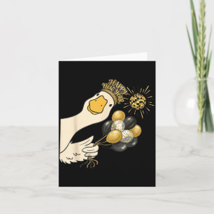Cheers Happy New Year 2026 Goose With Balloon Disc Card