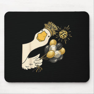 Cheers Happy New Year 2026 Goose With Balloon Disc Mouse Pad