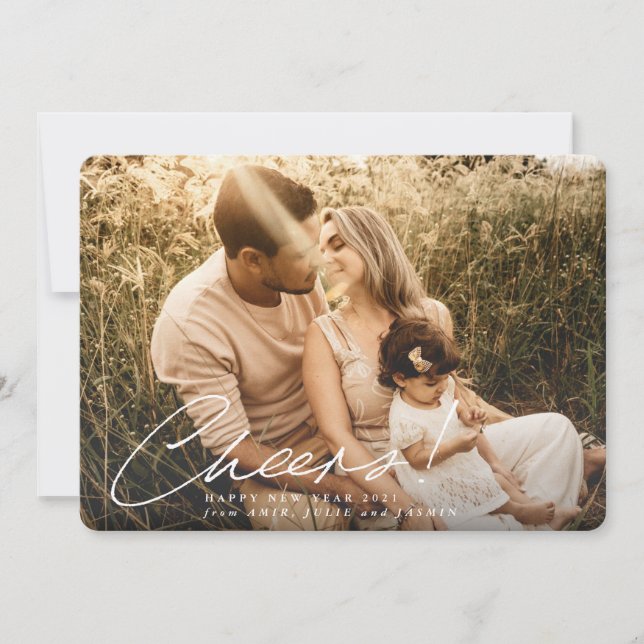 Cheers! Happy New Year Photo Holiday Card (Front)