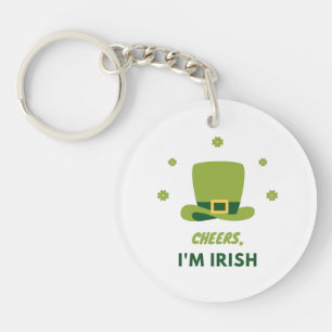 " CHEERS I'M IRISH" DOUBLE SIDED ACRYLIC KEYCHAIN