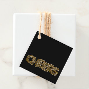 CHEERS Leopard Print Balloon Celebration Chic Fun Favour Tags
