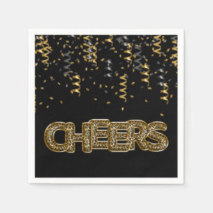 CHEERS Leopard Print Balloon Celebration Chic Fun Napkin