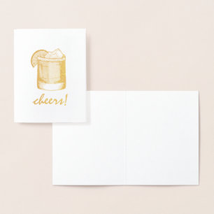 Cheers Margarita Cocktail Glass Celebrate Congrats Foil Card