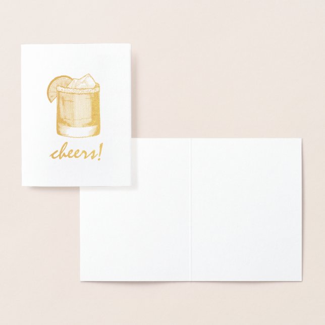 Cheers Margarita Cocktail Glass Celebrate Congrats Foil Card (Display)