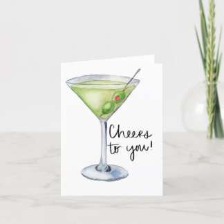 Cheers! Martini! Thank You Card