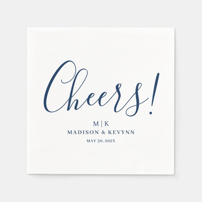 Cheers  Minimal and Chic | Wedding Napkins (Front)