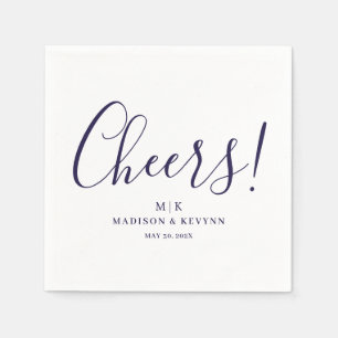 Cheers  Minimal and Chic   Wedding Napkins