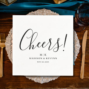 Cheers Minimal and Chic Wedding Napkins