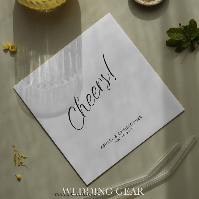 Cheers! Minimal Any Occasion Cocktail Napkin (Creator Uploaded)