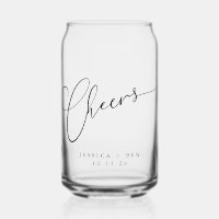 Cheers Minimal Black White Script Custom Wedding