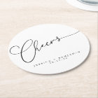 Cheers Minimal Black White Script Custom Wedding
