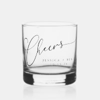 Cheers Minimal Black White Script Custom Wedding