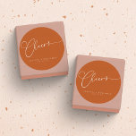 Cheers Minimal Burnt Orange Script Custom Wedding Classic Round Sticker<br><div class="desc">Cheers Minimalist Burnt Orange Script Custom Wedding Classic Round Sticker</div>