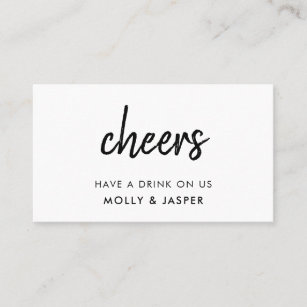Cheers   Minimalist Wedding Drink Voucher Card