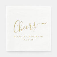 Cheers Minimalist White Gold Custom Wedding