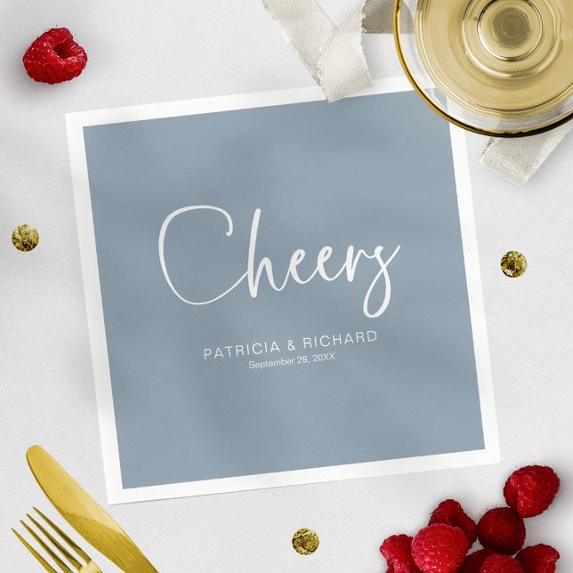 Cheers Modern Calligraphy Wedding  Napkin (Creator Uploaded)