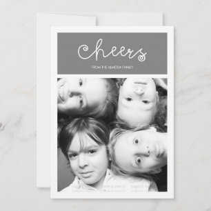 Cheers Modern Christmas Family Flat Holiday Photo Card
