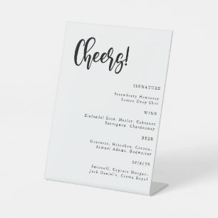 Cheers Modern Minimalist Simple Wedding Bar Sign