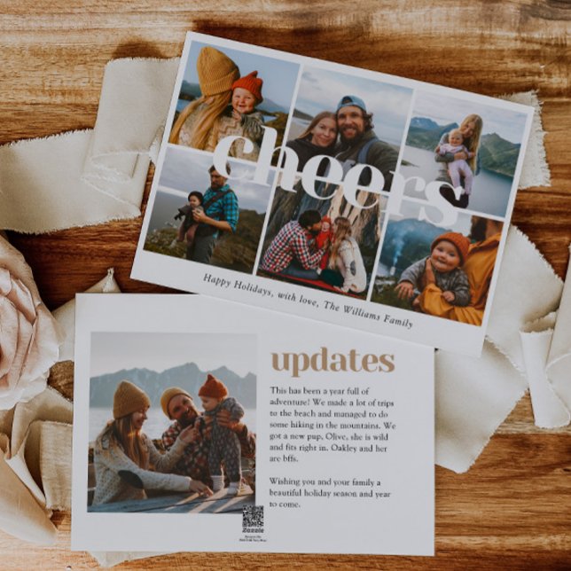 Cheers Multi Photo Christmas Card (Creator Uploaded)