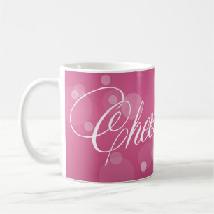 Cheers new year celebration dazzle bubble hot pink coffee mug