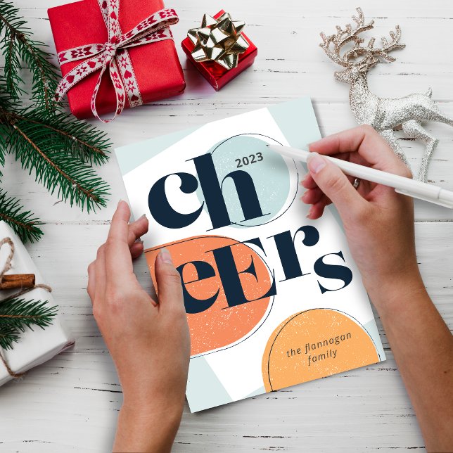 Cheers New Year Modern Arch Holiday Card (Creator Uploaded)