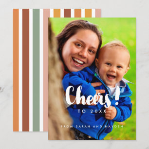 Cheers New Year's family photo card