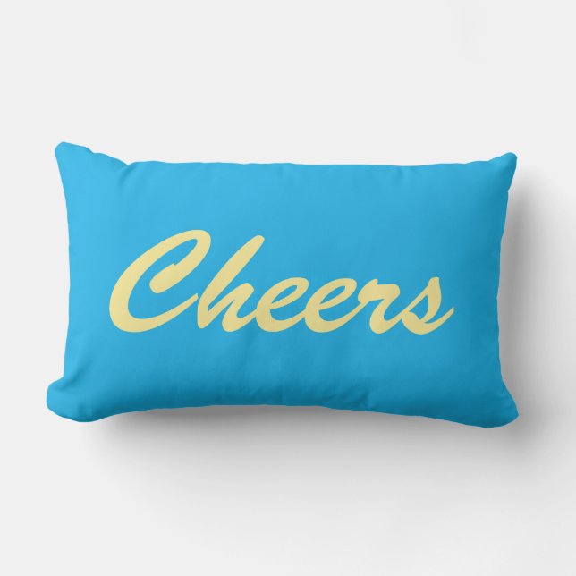 Cheers on Blue - Outdoor Cushion (Front)