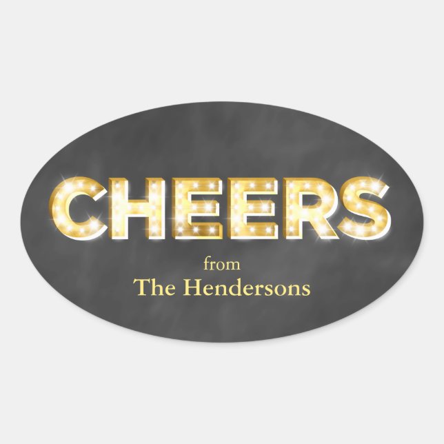 Cheers on Chalkboard Holiday Sticker (Front)