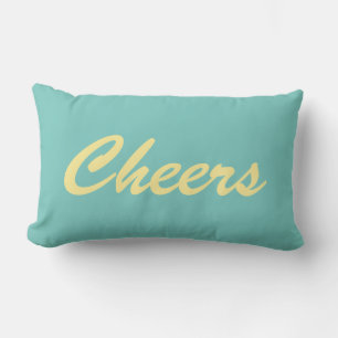 Cheers on Turquoise - Outdoor Lumbar Cushion