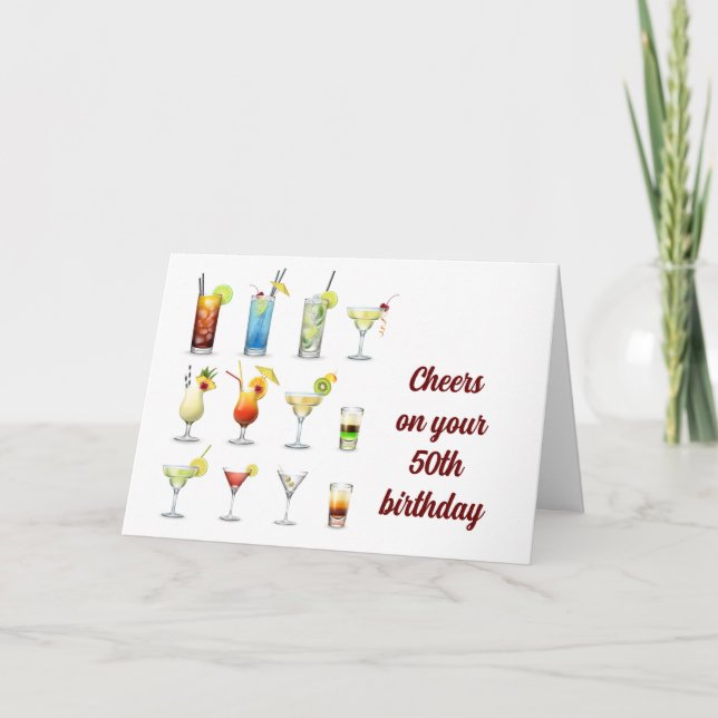 CHEERS ON YOUR **50th BIRTHDAY** Card (Front)