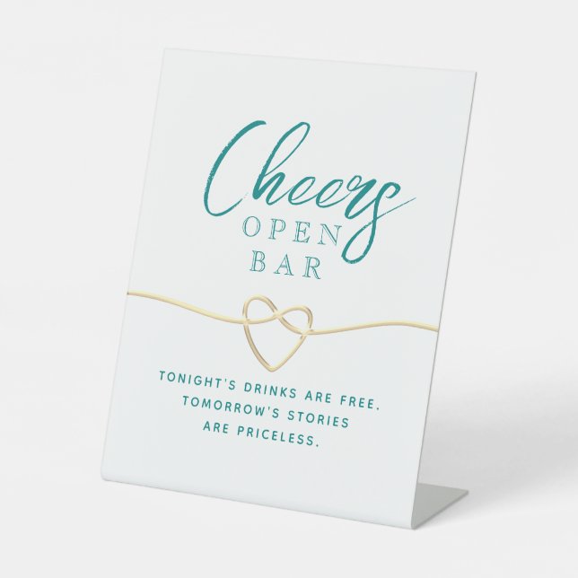 Cheers Open Bar Pedestal Sign (Front)